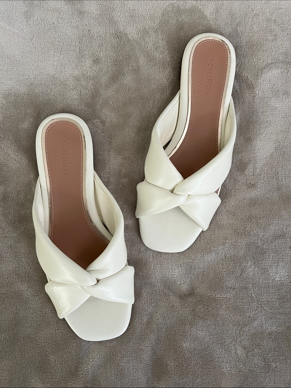 Nordstrom Cream Knotted Slide Mules for Women